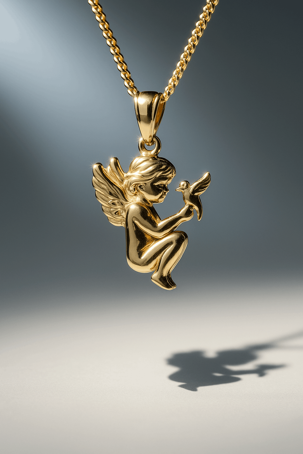 10K Yellow Gold Angel Pendant