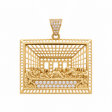 14K Yellow Last Supper With CZ Pendant
