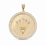 14K Yellow Gold Medals with Crown Pendant