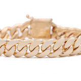 14K  Yellow Gold Cuban Link Men's Bracelet