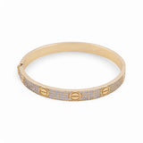 14K  Yellow Gold  Bangle with Cz Women's Bracelet