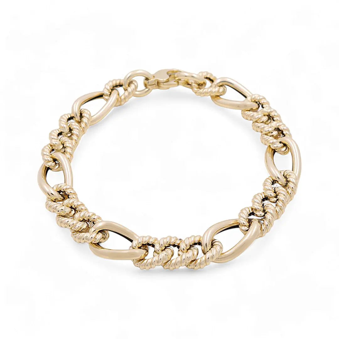 Yellow Gold 14K Fashion Link Bracelet Miral Jewelry