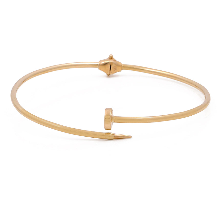 14K Yellow Gold Miral Jewelry Fashion Nail Bracelet with a nail and screw head design on a plain white background.