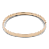 Discover the elegance of the Miral Jewelry 14K Yellow Gold Fashion Bangle, a thin and luxurious bracelet featuring a smooth finish and a secure clasp.