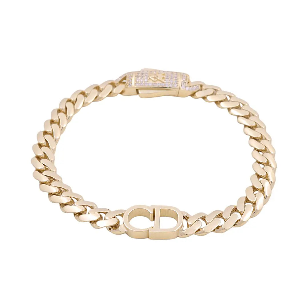 14K Yellow Gold Women's Monaco with Cd Bracelet Miral Jewelry