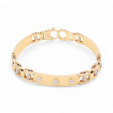 14K Two Tone Yellow/White  Gold  Italian Link Bracelet