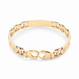 14K Two Tone Yellow/White  Gold  Italian Link Bracelet