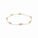 14K  Yellow Gold Fancy Link with Cz Women's Bracelet