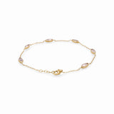 14K  Yellow Gold Fancy Link with Cz Women's Bracelet