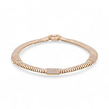 14K Yellow Gold Snake Link With Cz Women's Bracelet