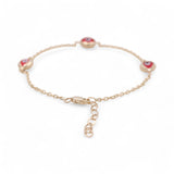14K  Yellow Gold Red Eye Women's Bracelet