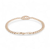 14K Yellow Gold Cuban Link with 15 Heart Women's Bracelet