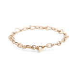 14K Yellow Gold Heart Women's Bracelet
