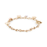 14K Tri Color Gold Charms Women's Bracelet