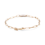 14K Yellow Gold Paper Clip with Hearts Women's Bracelet