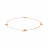 14K Yellow Gold  Butterflies Ankle Bracelet