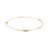 14K Yellow Gold  Butterflies Ankle Bracelet