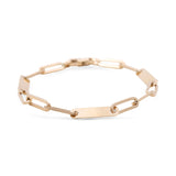 14K Yellow Gold Paper Clip Women's Bracelet