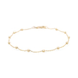 14K Yellow Gold Diamond Cut Beads Women's Bracelet