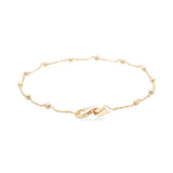 14K Yellow Gold Diamond Cut Beads Women's Bracelet