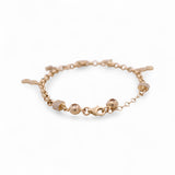 14K Yellow Gold Charms with Cz Women's Bracelet