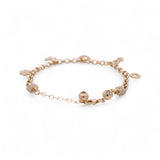 14K Yellow Gold Charms with Cz Women's Bracelet