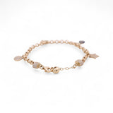 14K Yellow Gold Charms with Cz Women's Bracelet
