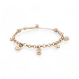 14K Yellow Gold Charms with Cz Women's Bracelet
