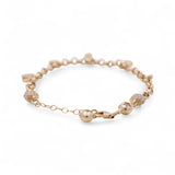 14K Yellow Gold Charms with Cz Women's Bracelet