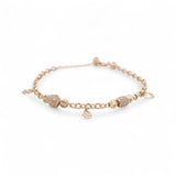 14K Yellow Gold Charms with Cz Women's Bracelet