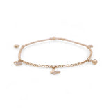 14K Yellow Gold Ankle with Charms Bracelet