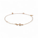14K Yellow Gold Ankle Paper Clip with Charms Bracelet