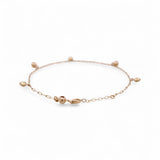 14K Yellow Gold Ankle Paper Clip with Charms Bracelet