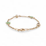 14K Yellow Gold Green Flower Bracelet Kid