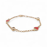 14K Yellow Gold Cherry  Bracelet Kid