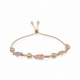 14K Tri Color Gold  Adjustable 15 Women's Bracelet