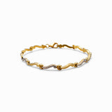 10K  Two Tone White/Yellow Fancy Link Women's Bracelet