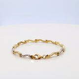10K  Two Tone White/Yellow Fancy Link Women's Bracelet