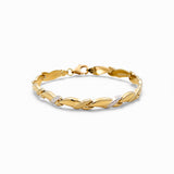 10K  Two Tone White/Yellow Fancy Link Women's Bracelet