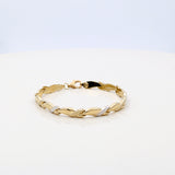 10K  Two Tone White/Yellow Fancy Link Women's Bracelet