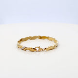 10K  Two Tone White/Yellow Fancy Link Women's Bracelet