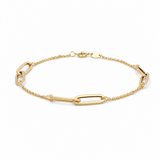 14K Yellow Gold Fancy Link Bracelet Women's