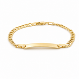 14K Yellow Gold Curb Baby Id  Bracelet
