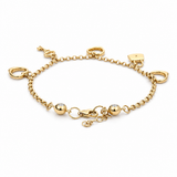 14K Yellow Gold Charms Bracelet Women's