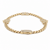 10K Yellow Gold Monaco with Butterflies Bracelet Women's