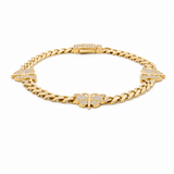 10K Yellow Gold Monaco with Butterflies Bracelet Women's