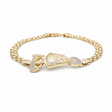 10K Yellow Gold Caridad del Cobre Bracelet Women's