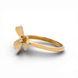 14K Yellow Gold Flower with CZ Fashion Women's Ring