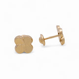 Yellow Gold 14k  Flower Stud  Earrings