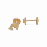 Yellow Gold 14k   Dolphin Stud  Earrings
